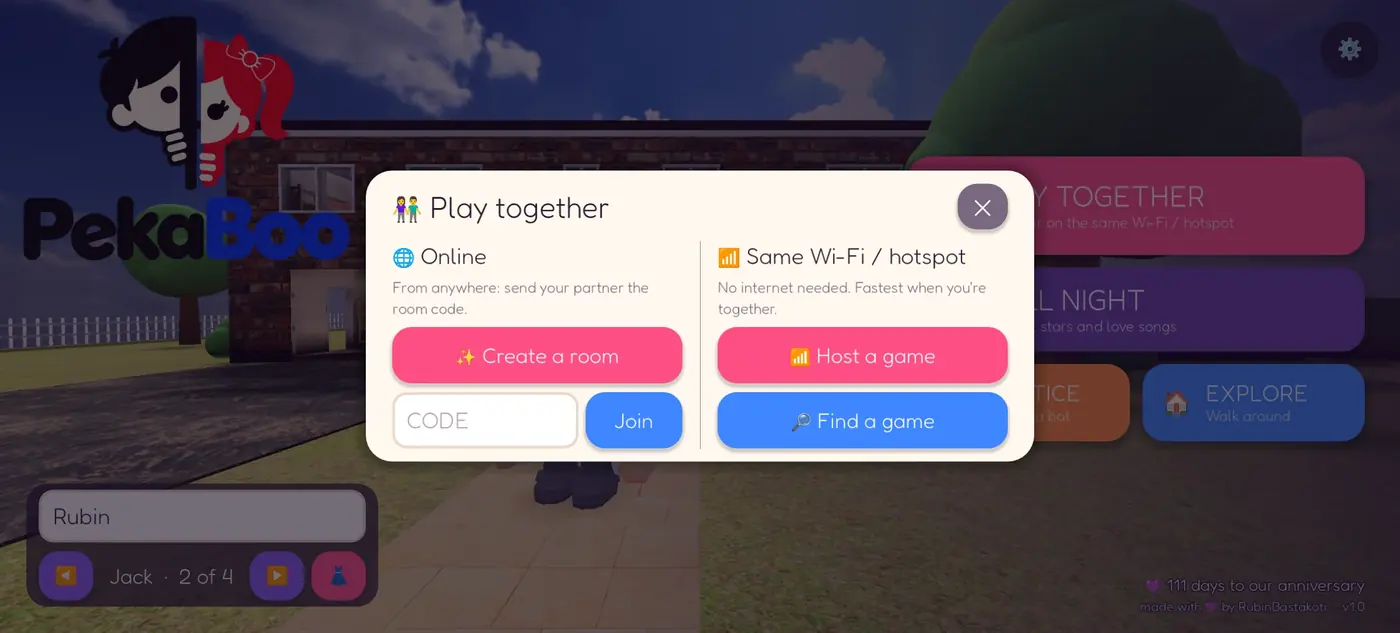The Play Together menu with online and same Wi-Fi options