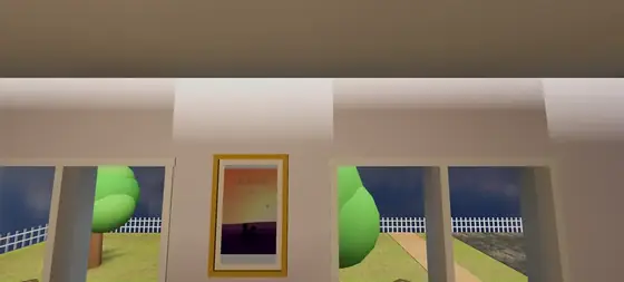 A picture above the bed